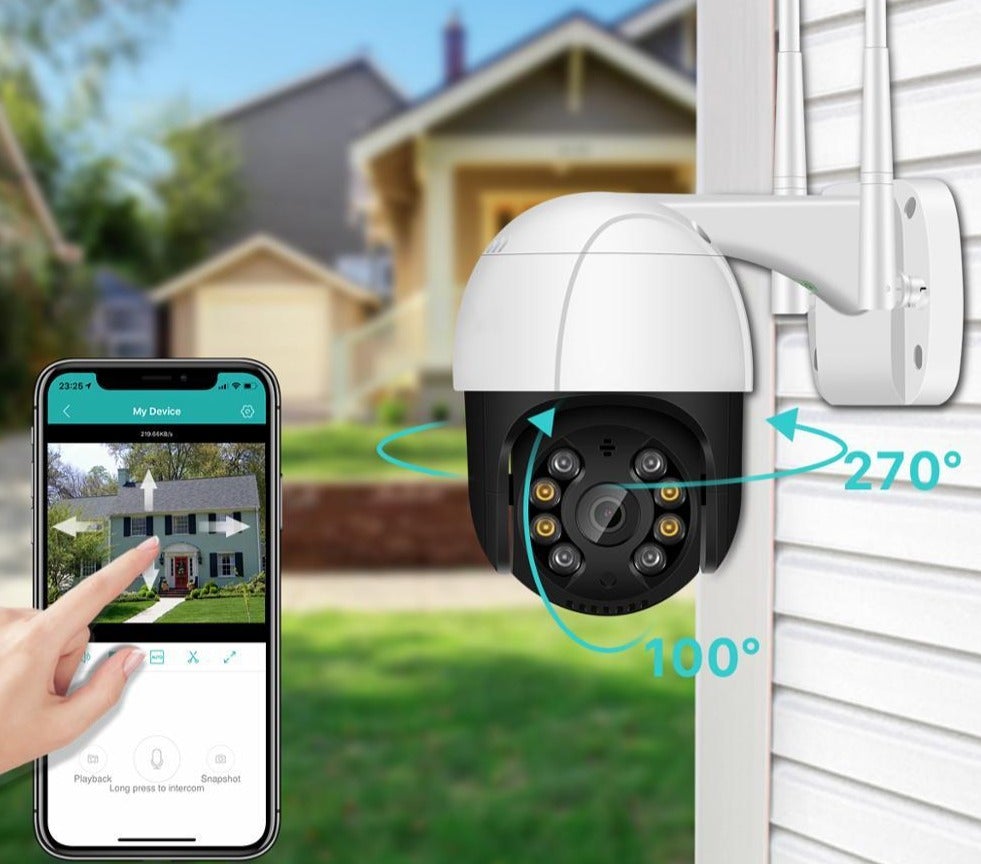 Câmera de Segurança 1080P ,WiFi IP, Zoom 4X, A Prova D'Água e Com Infravermelho