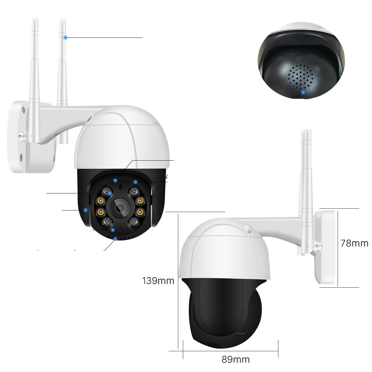 Câmera de Segurança 1080P ,WiFi IP, Zoom 4X, A Prova D'Água e Com Infravermelho