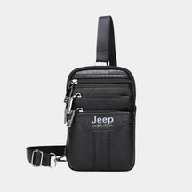 Bolsa JEEP de Couro Multiuso Transversal Para Celular Peito e Ombro