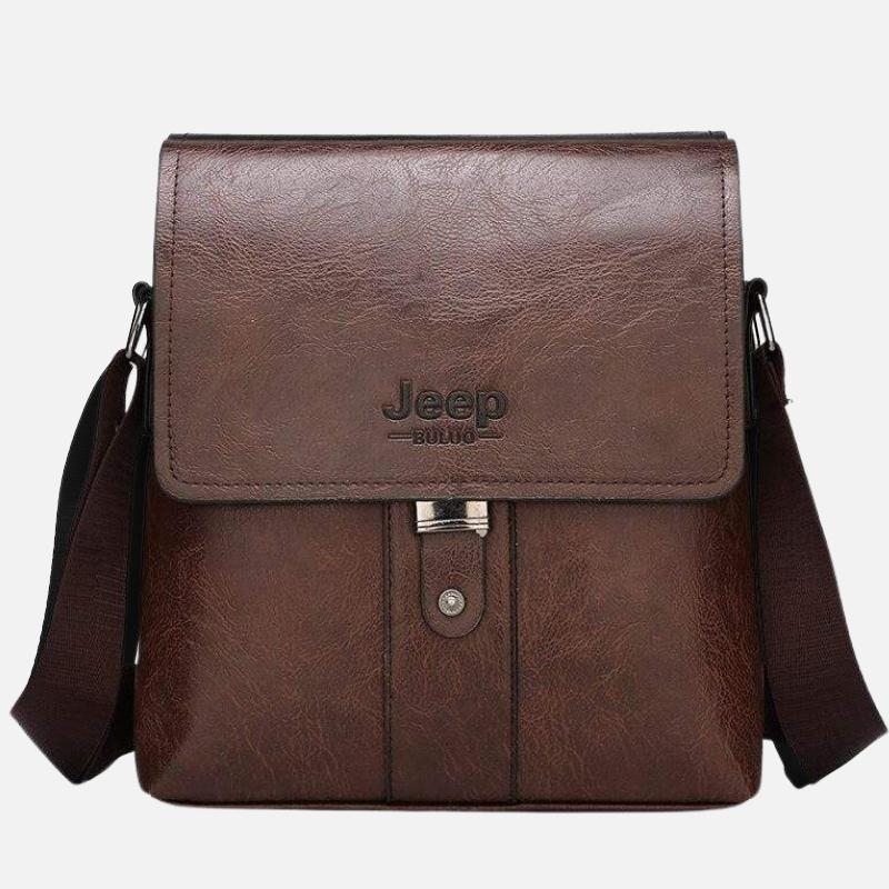 Bolsa JEEP de Couro Bag Masculina com Fecho Metal