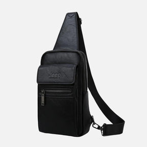 Bolsa JEEP de Couro Masculina Transversal Tiracolo