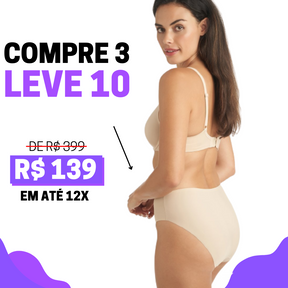 (Compre 3 Leve 10) Calcinha Premium Duplo Corte à Laser - Frete Grátis