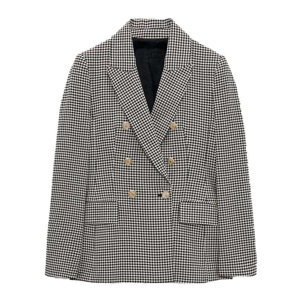 Blazer Xadrez Tweed Alongado Tifany