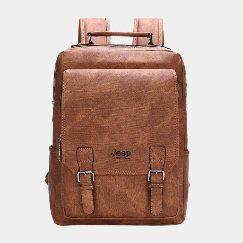 Mochila JEEP de Couro Classic com Bolsos