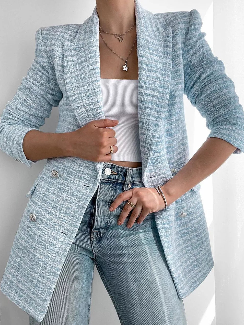 Blazer Tweed Alongado Sandy — foto principal