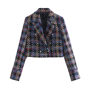 Blazer Cropped Tweed Bertha