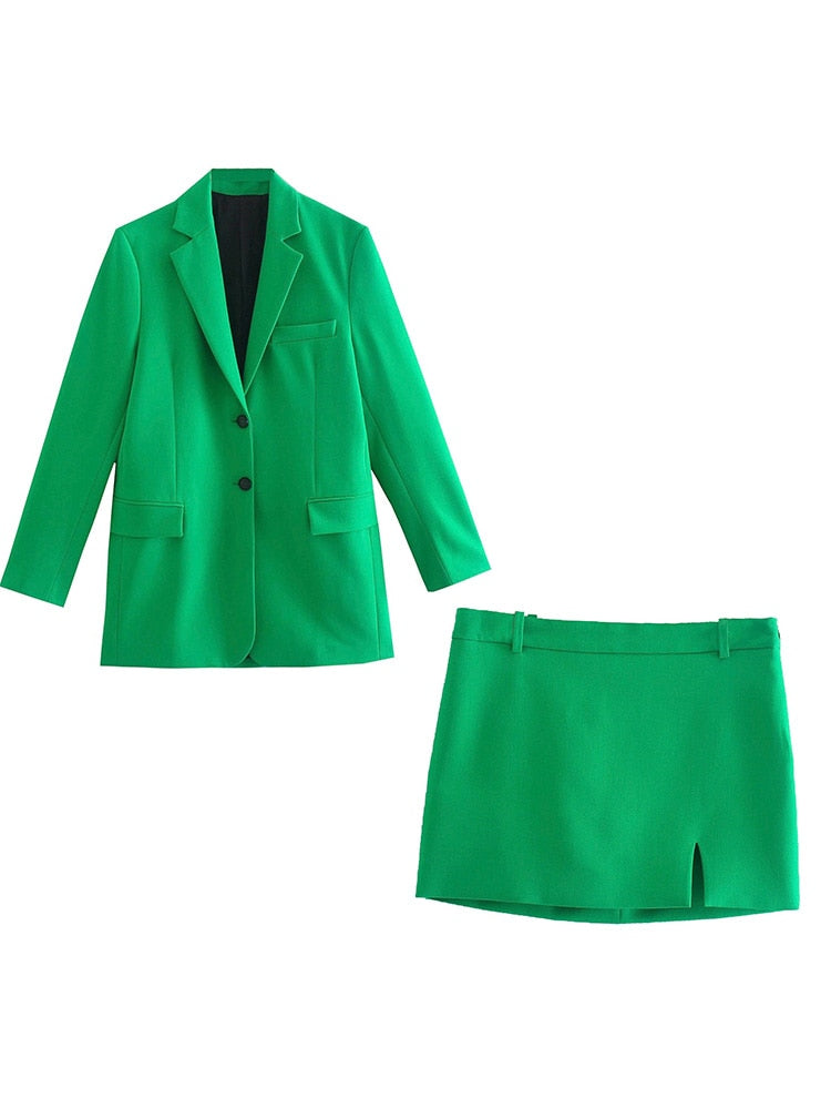 Conjunto Luna Blazer Alongado e Saia