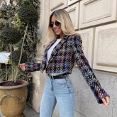 Blazer Cropped Tweed Bertha