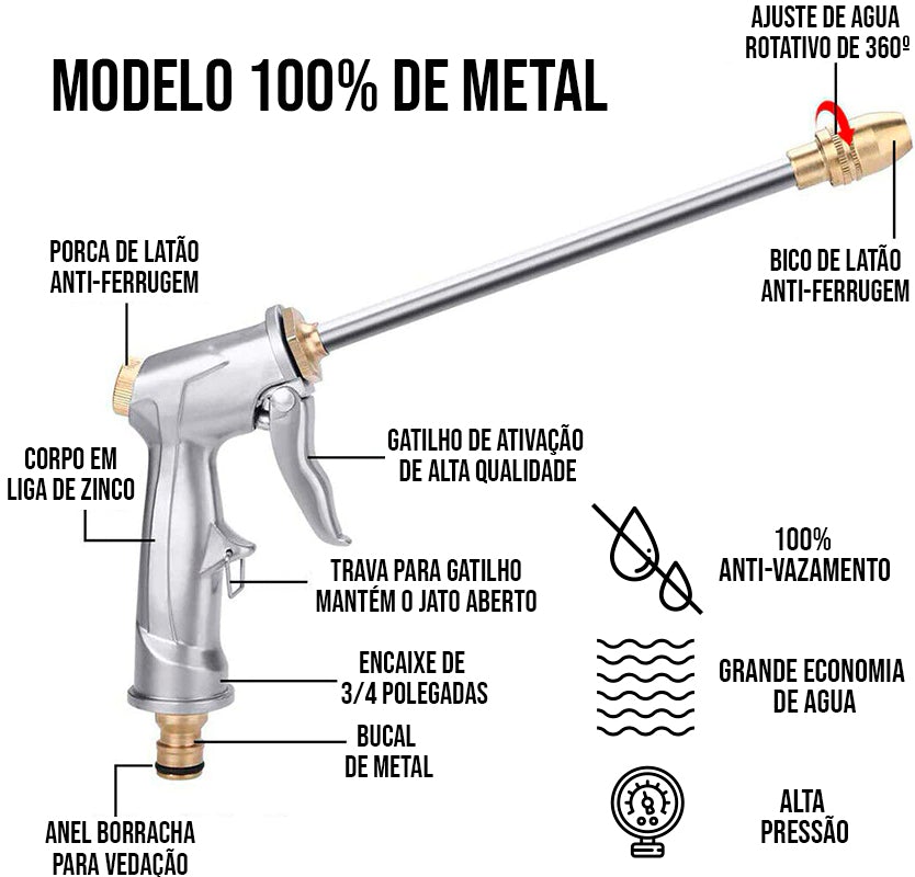 Super Esguicho de Alta Pressão para Mangueira