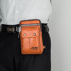 Bolsa Pochete JEEP de Couro Masculina Transversal