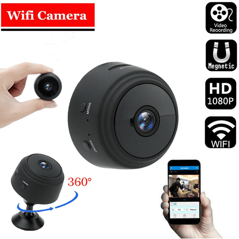 Mini Câmera de Segurança Portátil Wifi HD 1080P Alta Definição